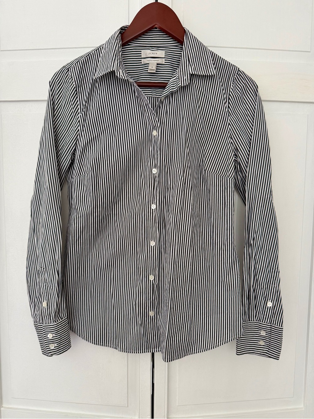 J Cree Women’s Black and White Stripe Button Down